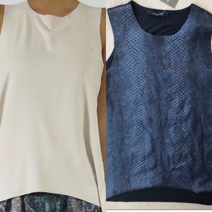 Two olivaceous tanks size small